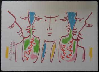 Jean COCTEAU - L’Europe dialogue des civilisations, 1961, Lithographie 2