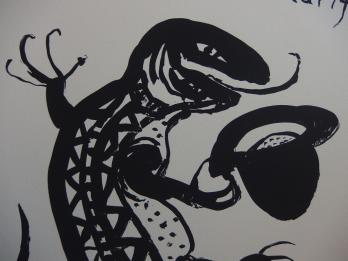 André FRANCOIS - Lézard Décoratif, Lithographie originale signée 2