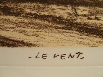 Fernand DIAZ - Le Vent en Provence, Gravure originale signée 2