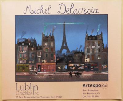 Michel DELACROIX - Paris - La Tour Eiffel, Lithographie originale signée 2