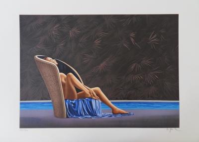 Patrick LE HEC’H - Femme nue au bord de la piscine - LITHOGRAPHIE originale signée 350ex 2