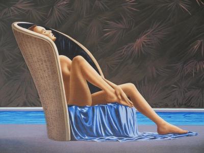 Patrick LE HEC’H - Femme nue au bord de la piscine - LITHOGRAPHIE originale signée 350ex 2