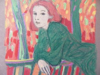 Robert STENNE - Hommage à Matisse - Femme rousse, Lithographie originale signée 2
