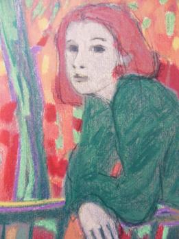 Robert STENNE - Hommage à Matisse - Femme rousse, Lithographie originale signée 2