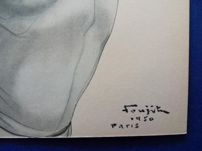 Tsuguharu FOUJITA - Danseuse en foulard rose, 1950 - Lithographie et pochoir signé 2