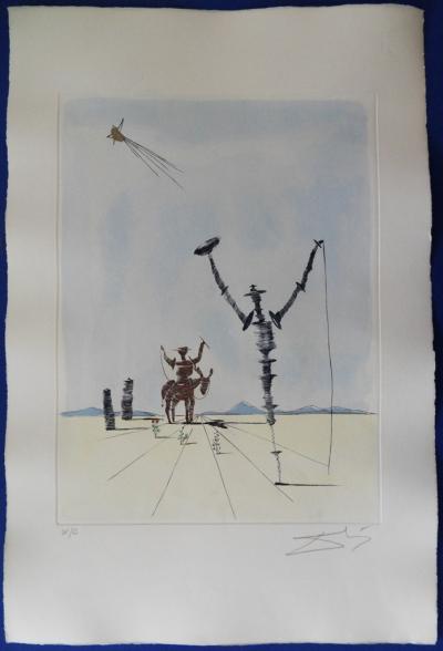 Salvador DALI - Don Quichotte et Sancho, Gravure signée 2