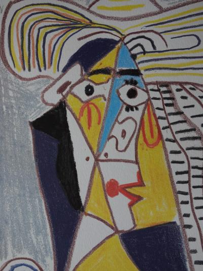 Pablo PICASSO (d’après) - Personnage cubiste au chapeau - Lithographie signée 2