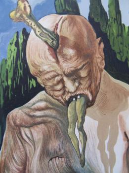 Salvador DALI - Un diable logicien, 1961, Bois gravé original 2