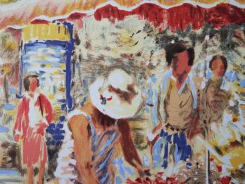 Claude FOSSOUX - Hommage à Renoir, les fleuristes, Lithographie signée 2