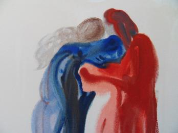Salvador DALI - Rencontre de Dante et Béatrice, 1961, Bois gravé original 2