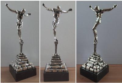 Salvador DALI - Le Christ, Exceptionnelle sculpture 60cm en argent massif 2