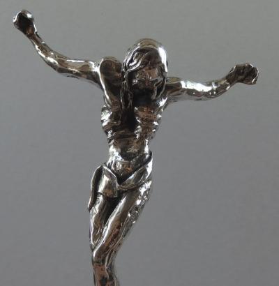 Salvador DALI - Le Christ, Exceptionnelle sculpture 60cm en argent massif 2