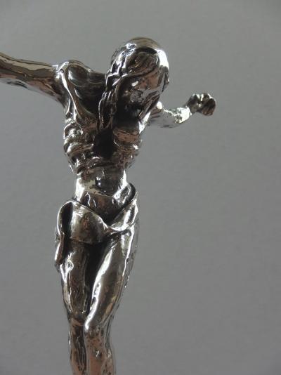 Salvador DALI - Le Christ, Exceptionnelle sculpture 60cm en argent massif 2