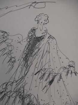 Yves SAINT LAURENT - Deux robes pour Edwige, Grand dessin original 2