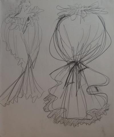 Ensemble de 4 dessins Yves Saint Laurent 2