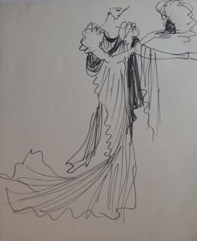 Ensemble de 4 dessins Yves Saint Laurent 2