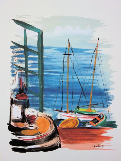 Moise KISLING - Le port de Cannes, lithographie signée 2