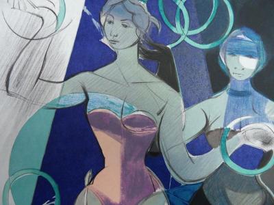 Camille HILAIRE - Les jongleuses, lithographie signée 2