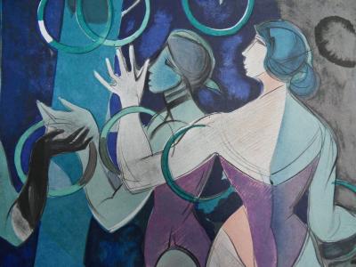 Camille HILAIRE - Les jongleuses, lithographie signée 2