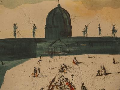 Salvador DALI - La place Saint Pierre, Gravure originale signée 2