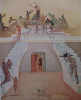 Salvador DALI - Lillas Pastias Taverne, Lithographie originale signée 2