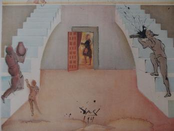 Salvador DALI - Lillas Pastias Taverne, Lithographie originale signée 2