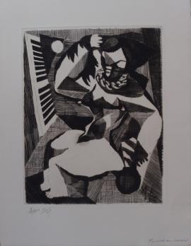 Henri-Georges ADAM - Femme au miroir, Gravure originale signée 2