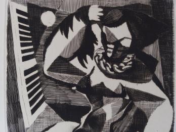 Henri-Georges ADAM - Femme au miroir, Gravure originale signée 2