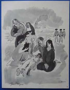Yves BRAYER - Malaise sur une plage espagnole, 1963, Héliogravure signée 2
