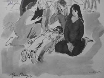 Yves BRAYER - Malaise sur une plage espagnole, 1963, Héliogravure signée 2