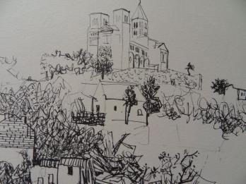 Roger BEZOMBES - La Route de Saint-Nectaire, 1961, Héliogravure signée 2