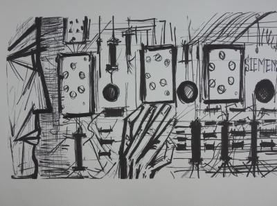 Bernard BUFFET - L’homme et les circuits électriques - Lithographie signée 2