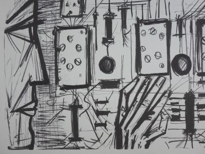 Bernard BUFFET - L’homme et les circuits électriques - Lithographie signée 2