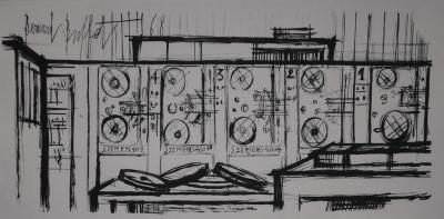 Bernard BUFFET - L’ordinateur Siemens, Lithographie signée 2