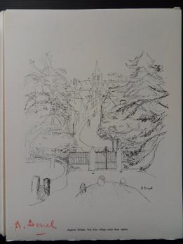 Auguste DUREL - Vue d’un village entre deux sapins, 1961, Héliogravure 2