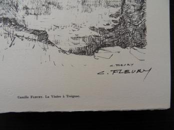 Camille FEURY - Le Vézère à Treignac, 1961, Héliogravure signée 2