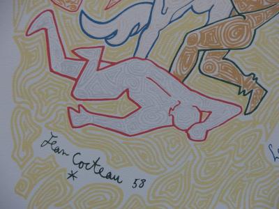 Jean COCTEAU - Les Poètes - Lithographie signée dans la planche 2