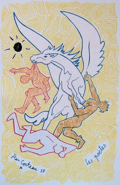 Jean COCTEAU : Les Poètes - Lithographie signée 2