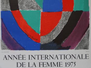 Sonia DELAUNAY - UNESCO, Année internationale de la femme, Lithographie originale signée 2