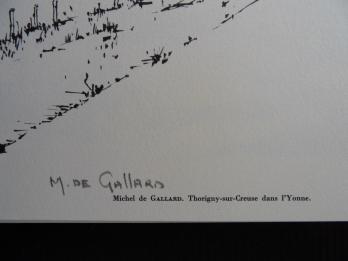 Michel de GALLARD - Thorigny-sur-Creuse dans l’Yonne, 1961, Héliogravure signée 2