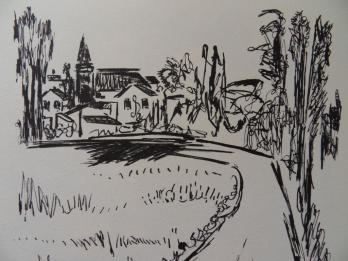Isis KISCHKA - Route du Bac at Guernes in Seine-et-Oise,, 1961, signed helioengraving 2