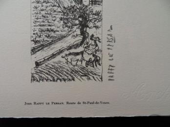 Jean RAFFY LE PERSAN - Route de St-Paul-de-Vence, 1961, Héliogravure signée 2