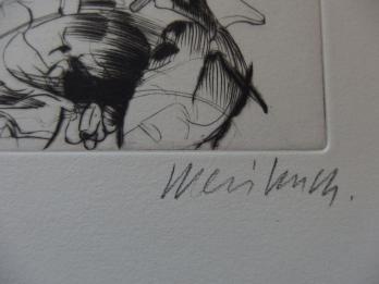 Claude WEISBUCH - Au comptoir, 1975, Gravure originale signée 2