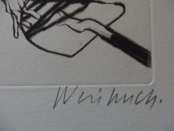 Claude WEISBUCH - La chute, Gravure originale signée, 1975 2