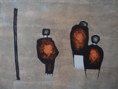 WITOLD-K - Trois personnages - Lithographie originale signée 2