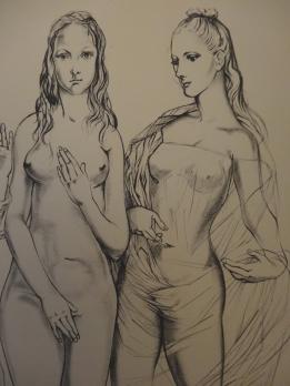 Tsuguharu FOUJITA - Les trois Graces, 1960, Lithographie originale 2