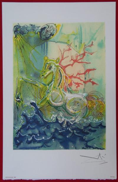 Salvador DALI - Neptune, Lithographie originale signée 2