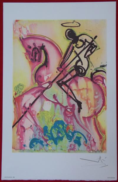 Salvador DALI - Saint Georges et le Dragon, Lithographie originale signée 2