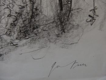 Bernard GANTNER - Sous-bois, Dessin original au crayon noir 2