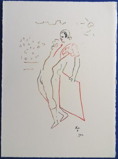 Jean COCTEAU : Le Toréador - Lithographie signée